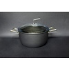 Vista kookpan soep pan 28cm / 7.5 liter met PYREX glasdeksel – Zwart  - ook geschikt voor inductie
