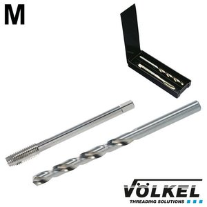 Völkel TwinBox machinetap + spiraalboor, DIN 376, HSS-E, vorm B met schilaansnijding, M 14 x 2.0