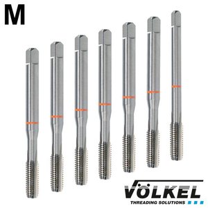 Völkel Machinetappenset 7dlg ORANJERING, DIN 371/376, HSS-E, vorm C, M 3 - 12