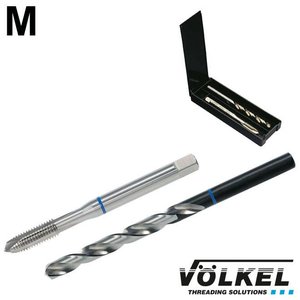 Völkel TwinBox BLAUWRING machinetap + spiraalboor, DIN 371, HSS-E, vorm B met schilaansnijding, M 5 x 0.8