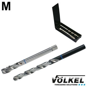 TwinBox BLAUWRING machinetap + spiraalboor, DIN 376, HSS-E, vorm C / 35° RSP met rechtsspiraal, M 16 x 2.0