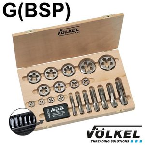 Völkel Tap- en snijmoerenset HexTap G (BSP) 12dlg, G 1/8 - 1''