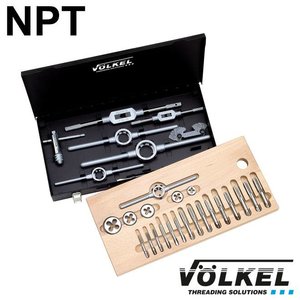 Völkel Handtappen- en snijplatenset 20dlg, NPT 1/8 - 1''