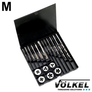 Machinetap-boor- en snijplatenset metrisch 18dlg, ISO 529 / DIN 223, vorm B, HSS-G, M 3 - 10