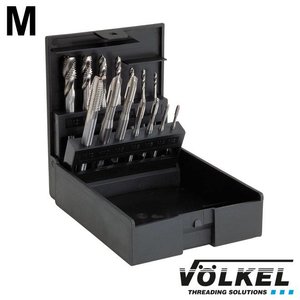 Völkel Machinetappenset metrisch 14dlg, DIN 371/376, vorm B en C/35°RSP, HSS-E, M 3 - 12