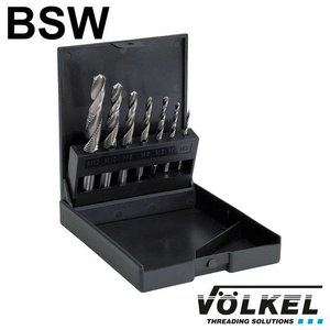 Combi-machinetappenset 7dlg, HSS-E, BSW 1/8 - 1/2