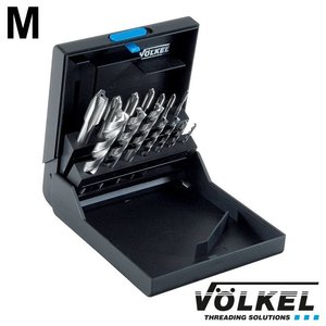 Völkel Machinetappenset metrisch met boren 14dlg, DIN 371/376, vorm B, HSS-E, M 3 - 12