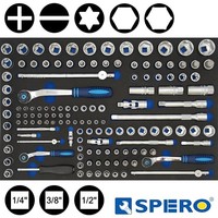 1/4'', 3/8'' en 1/2'' doppenset 132 delig metrisch