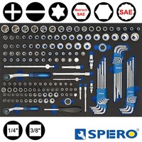 1/4'' en 3/8'' doppenset 170 delig metrisch en SAE (inch)