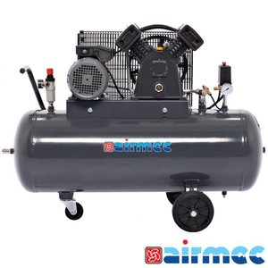 Airmec Zuigercompressor, 400L/min, 100L tank, 230V