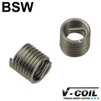Schroefdraadinserts BSW 7/8 x 9, RVS, DIN 8140, Lengte: 2.0 D, 10st