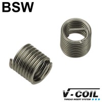 Schroefdraadinserts BSW 3/8 x 16, RVS, DIN 8140, Lengte: 2.5 D, 5st