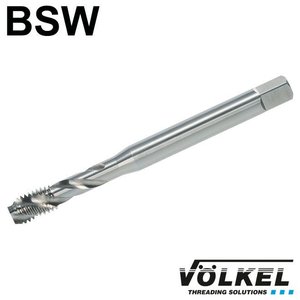 Machinetap, DIN 371, HSS-E, vorm C / 35° SP met spiraal, linkse draad BSW 3/8 x 16