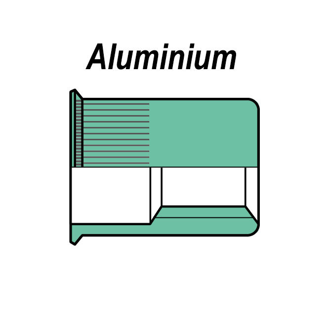 Gereduceerd verzonken - aluminium