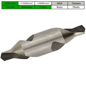 PTG Centreerboor 1.25mm, DIN 333-A, HSS, 60°, PROFILINE, 10st
