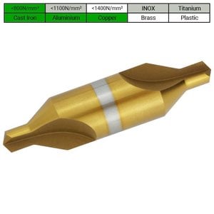 PTG Centreerboor 1mm, DIN 333-A, HSS TiN, 60°, PROFILINE, 10st