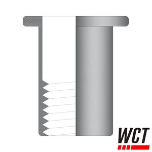 WCT Blindklinkmoeren met cilindrische kop - M8 - klembereik 1.0-3.0mm - aluminium - 250st
