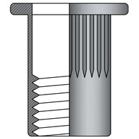 Blindklinkmoeren M5 - staal - cilindrische kop - klembereik: 0.5-3.0mm - 250 stuks