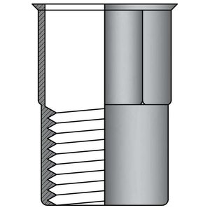 Rivex Fasteners Blindklinkmoeren M10 - RVS A2 - half zeskant gereduceerd verzonken kop - klembereik: 1.0-4.0mm - 250 stuks