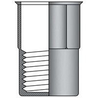 Blindklinkmoeren M6 - staal - gesloten half zeskant gereduceerd verzonken kop - klembereik: 0.5-3.5mm - 250 stuks