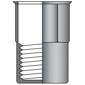 Rivex Fasteners Blindklinkmoeren M8 - staal - gesloten half zeskant gereduceerd verzonken kop - klembereik: 0.5-3.5mm - 250 stuks