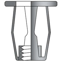 Spreidmoeren JACK-NUT M6 - staal - cilindrische kop - klembereik: 0.5-5.0mm - 250 stuks