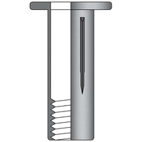 Spreidmoeren M10 - cilindrische kop - staal - klembereik: 0.5-7.10mm - 100 stuks
