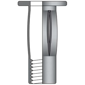 Rivex Fasteners Spreidmoeren M6 - staal - cilindrische kop PRE-BULBED - klembereik: 0.5-7.10mm - 250 stuks