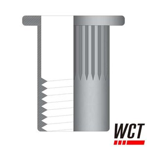 WCT Blindklinkmoeren met cilindrische kop - M4 - klembereik 0.5-2.0mm - staal - 250st