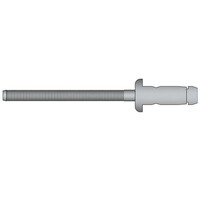 Structurele popnagels type A 4.0 x 7.5mm - Staal/Staal - bolkop - klembereik: 1.0 - 3.0mm - 500 stuks