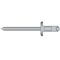 Multigrip popnagels 3.2 x 12.7mm - Alu/Staal - grote bolkop - klembereik: 5.5 - 9.5mm - 500 stuks