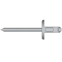 Multigrip popnagels 4.8 x 12.0mm - Alu/Staal - extra grote bolkop - klembereik: 4.0 - 8.0mm - 250 stuks