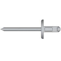 Multigrip popnagels 4.8 x 17.0 mm - Alu/RVS A2 - extra grote bolkop - klembereik: 6.4 - 12.7mm - 250 stuks