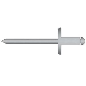 Rivex Fasteners Popnagels 5.0 x 27.0mm - extra grote bolkop - Alu/Staal - klembereik: 20.0 - 22.0mm - 250 stuks