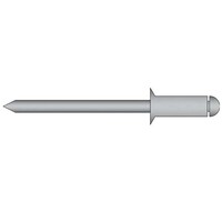 Popnagels 2.4 x 10.0mm - verzonken kop - Alu/Staal - klembereik: 6.0 - 8.0mm - 500 stuks