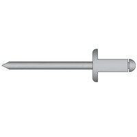 Popnagels 4.8 x 10.0mm - grote bolkop - RVS A2/RVS A2 - klembereik: 4.0 - 6.0mm - 250 stuks
