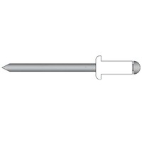 Popnagels 4.8 x 14.0mm - bolkop - Alu/Staal - klembereik: 7.0 - 9.0mm - 500 stuks, RAL9010 wit