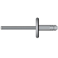 Structurele spreidnagels met O-ring 7.5 x 28.0mm - Alu/Alu - grote bolkop - klembereik: 1.1 - 9.5mm - 125 stuks