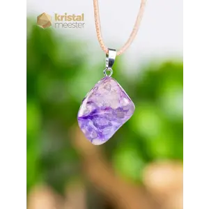 Charoite EX pendant with silver loop - no. 4