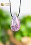 Pink Tourmaline & Lepidolite drop shaped pendant - no. 2