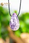 Pink Tourmaline & Lepidolite drop shaped pendant - no. 3