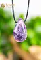 Pink Tourmaline & Lepidolite drop shaped pendant - no. 4