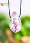 Pink Tourmaline Drop Shaped Pendant - no. 2