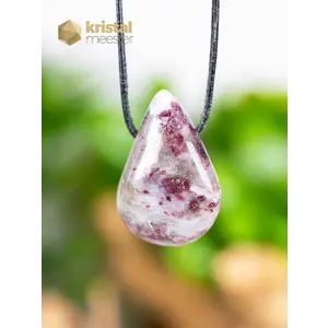 Pink Tourmaline Drop Shaped Pendant - no. 3