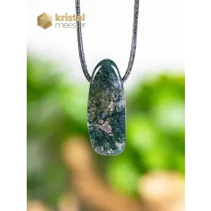 Moss Agate EX pendant, drilled - no. 1