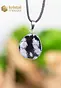 Snowflake Obsidian EX Pendant with silver loop - no. 4