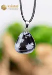 Snowflake Obsidian EX Pendant with silver loop - no. 2