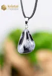 Snowflake Obsidian EX Pendant with silver loop - no. 1