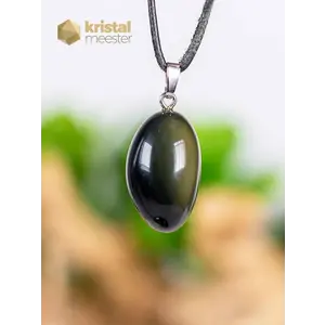 Rainbow Obsidian Pendant with silver loop - no. 2