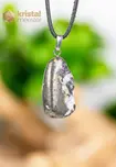 Feather Pyrite Pendant with silver loop - no. 3